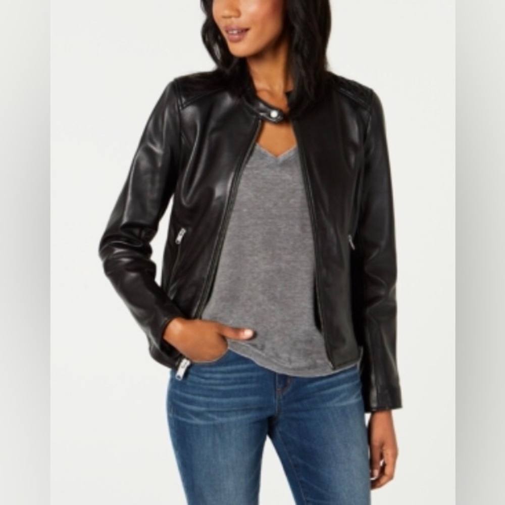 Marc New York Black Leather Moto Jacket